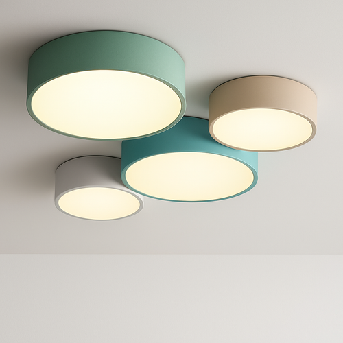 Plafonnier moderne LED forme circulaire en métal coloré Beryl - vue 2 sur 5