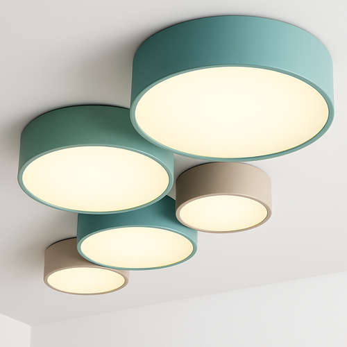 Plafonnier moderne LED forme circulaire en métal coloré Beryl - vue 4 sur 5