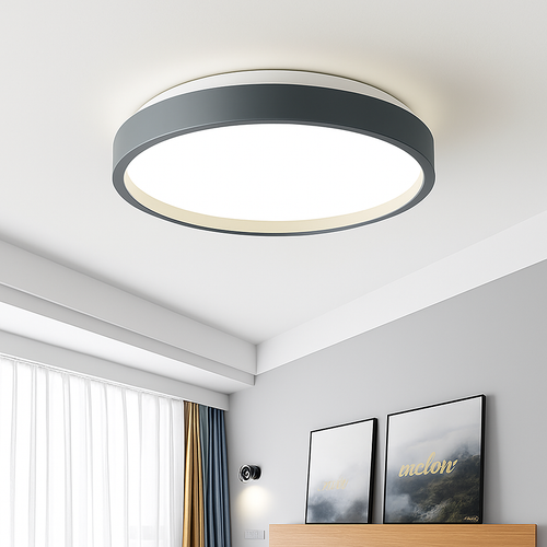 Plafonnier moderne LED métallique circulaire et fin Glenn - vue 3 sur 15