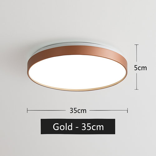 Plafonnier moderne LED métallique circulaire et fin Glenn - vue 13 sur 15