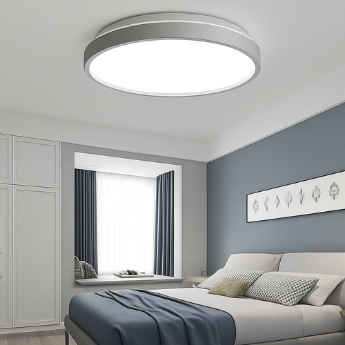 Plafonnier moderne LED métallique circulaire et fin Glenn - vue 4 sur 15