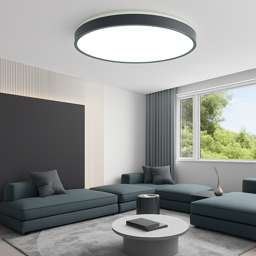 Plafonnier moderne LED métallique circulaire et fin Glenn - vue 5 sur 15
