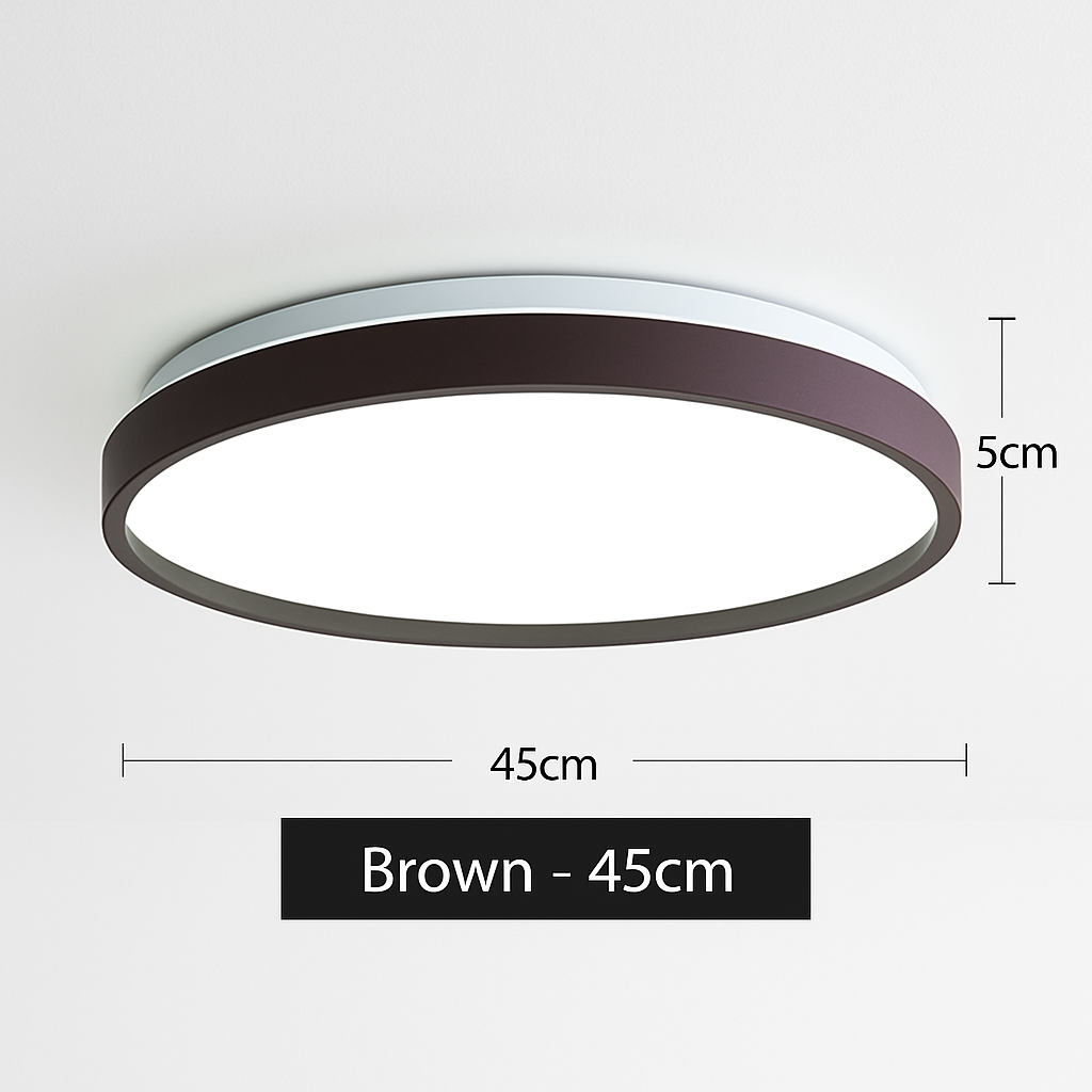 Plafonnier moderne LED métallique circulaire et fin Glenn - vue 9 sur 15