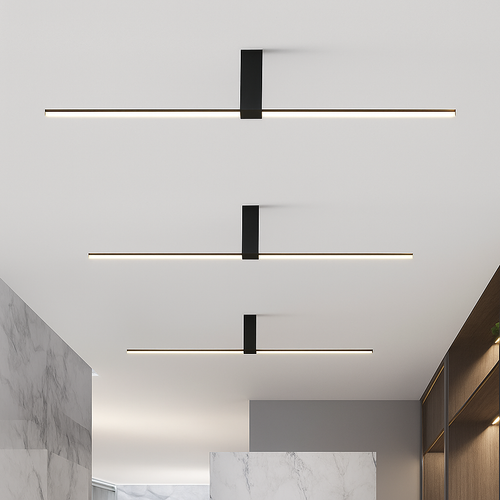 Plafonnier moderne LED minimaliste barre lumineuse Mahil - vue 6 sur 8