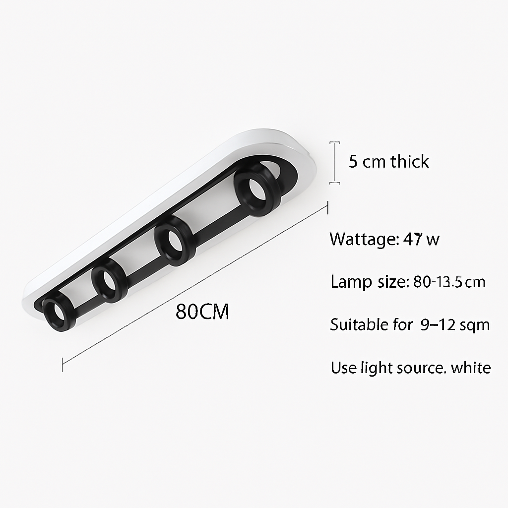 Plafonnier moderne LED ovale avec angle rotatif Charly - vue 9 sur 9