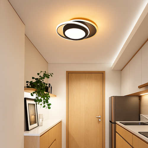 Plafonnier moderne LED rond en métal style Mosskolin - vue 2 sur 3