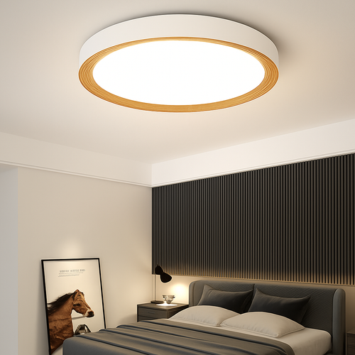 plafonnier moderne à leds en bois pour éclairage intérieur - vue 3 sur 9