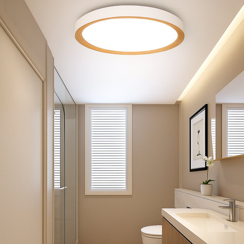 plafonnier moderne à leds en bois pour éclairage intérieur - vue 4 sur 9