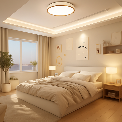 plafonnier moderne à leds en bois pour éclairage intérieur - vue 5 sur 9