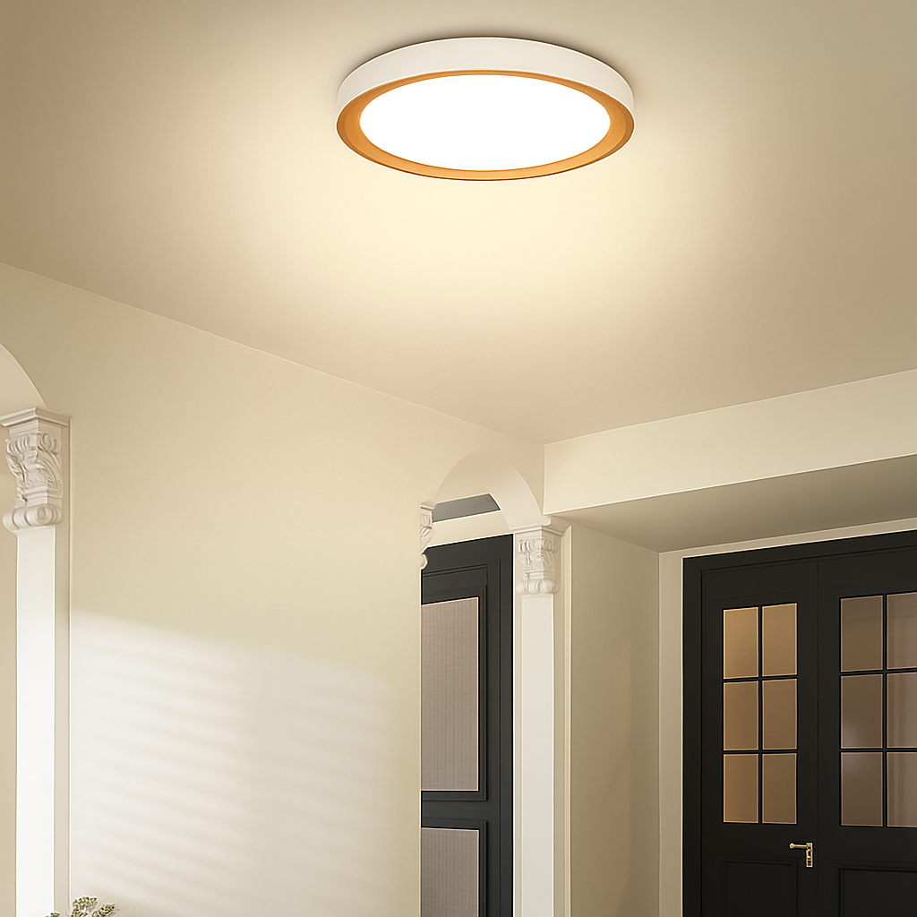 plafonnier moderne à leds en bois pour éclairage intérieur - vue 5 sur 9