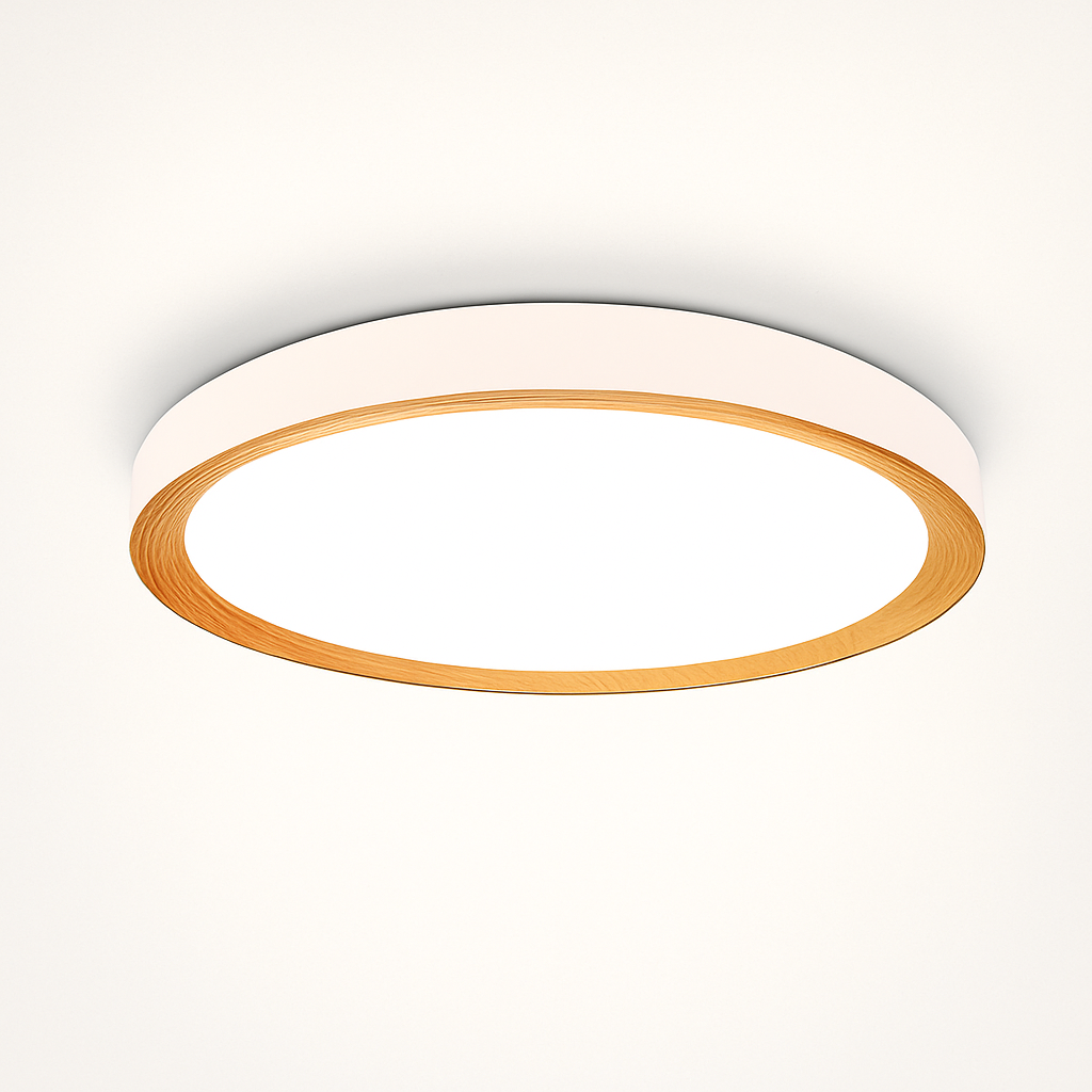 plafonnier moderne à leds en bois pour éclairage intérieur