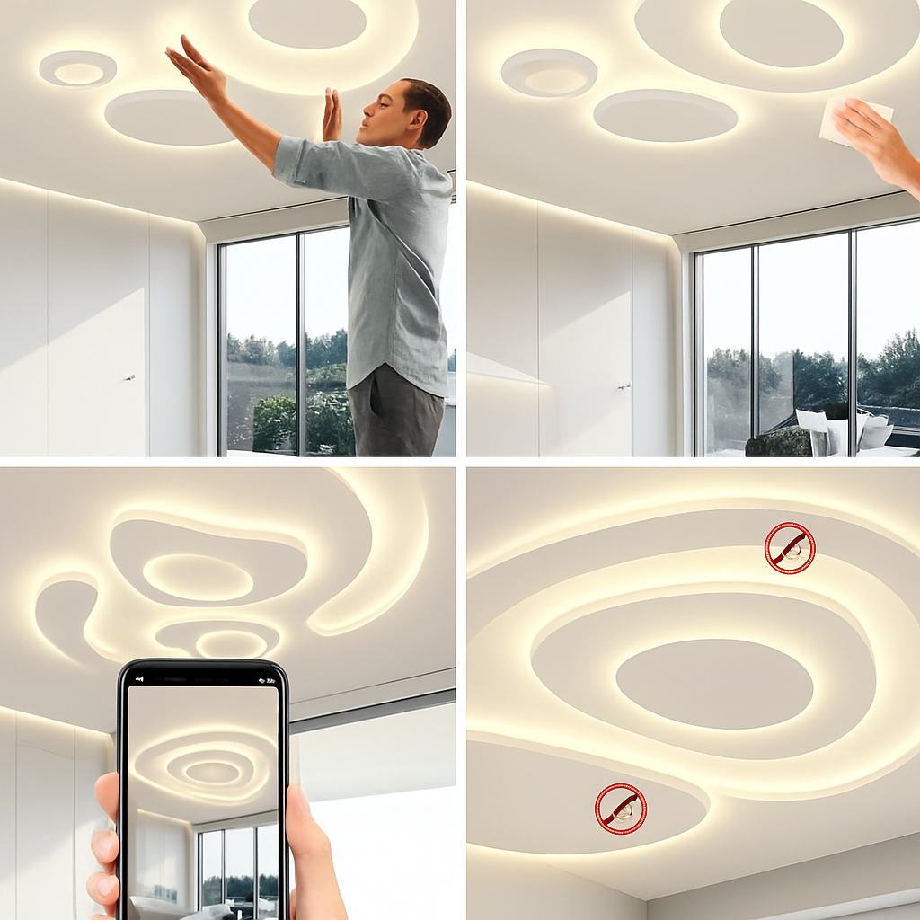 plafonnier moderne à leds pour intérieur décoratif lumineux - vue 6 sur 16