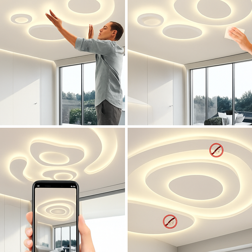 plafonnier moderne à leds pour intérieur décoratif lumineux - vue 6 sur 16