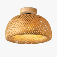 Plafonnier moderne ronde en bambou naturel Solferino