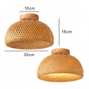 Plafonnier moderne ronde en bambou naturel Solferino
