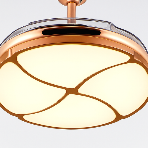plafonnier moderne silencieux avec lumière intégrée et ventilateur - vue 5 sur 6
