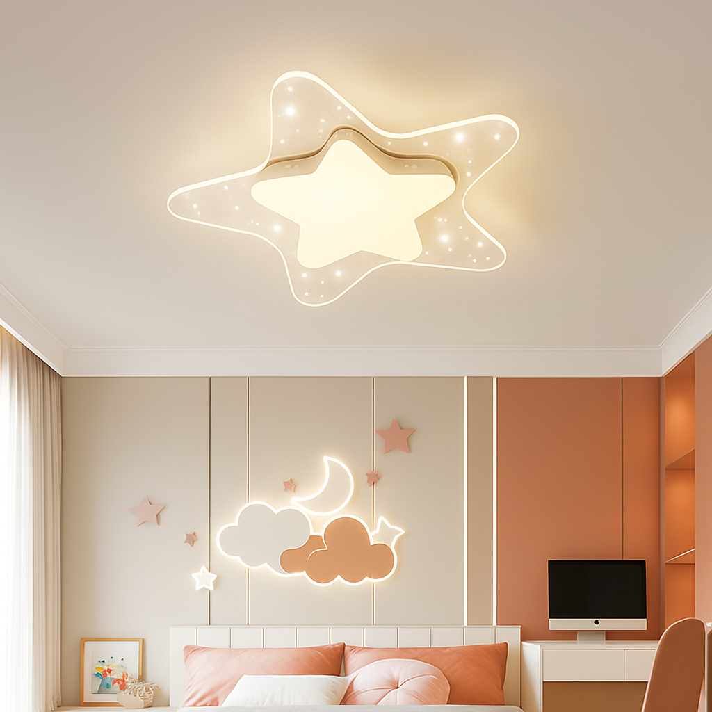 plafonnier moderne étoile pour chambre enfant style nordique minimaliste