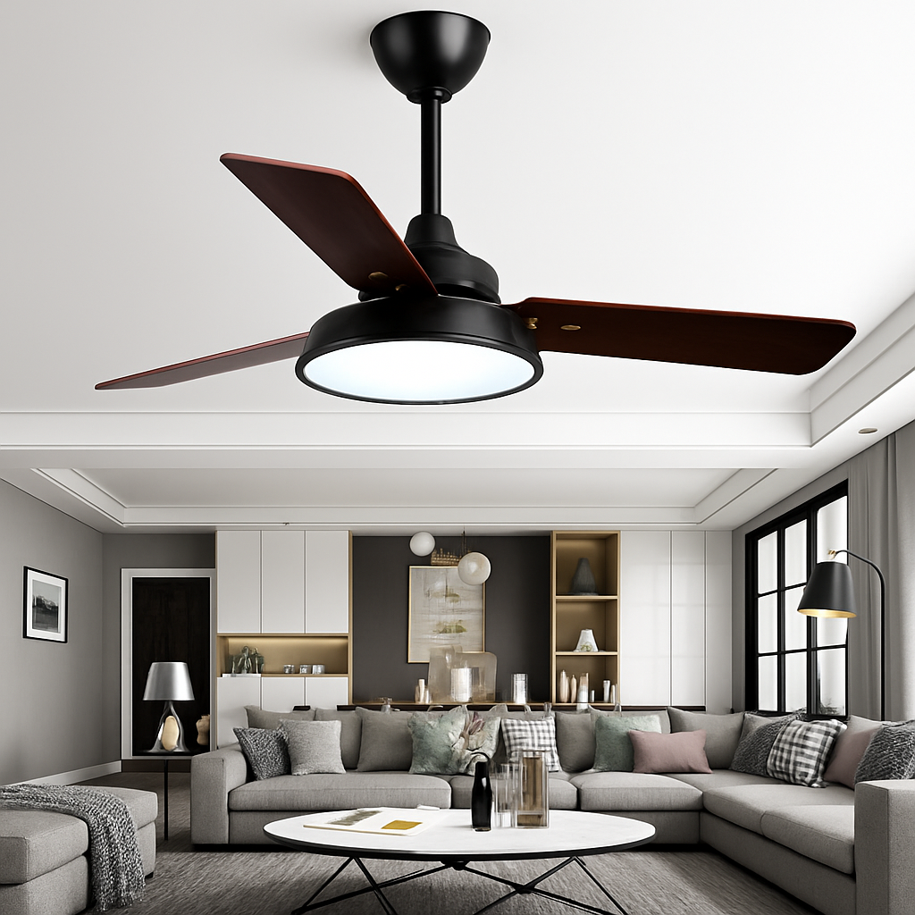 plafonnier moderne ventilateur de plafond avec télécommande et éclairage intégré