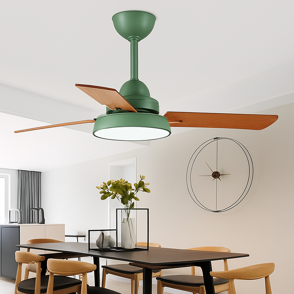 plafonnier moderne ventilateur de plafond avec télécommande et éclairage intégré - vue 4 sur 6