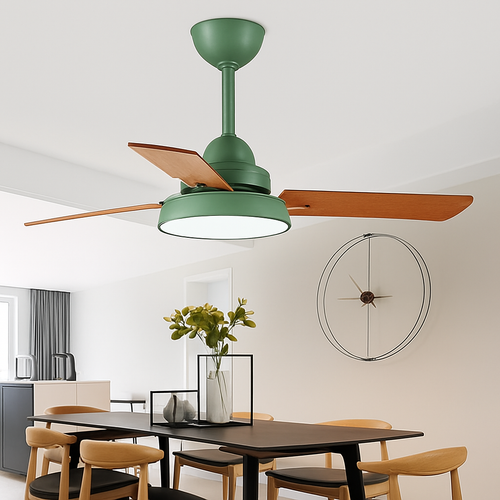 plafonnier moderne ventilateur de plafond avec télécommande et éclairage intégré - vue 5 sur 6