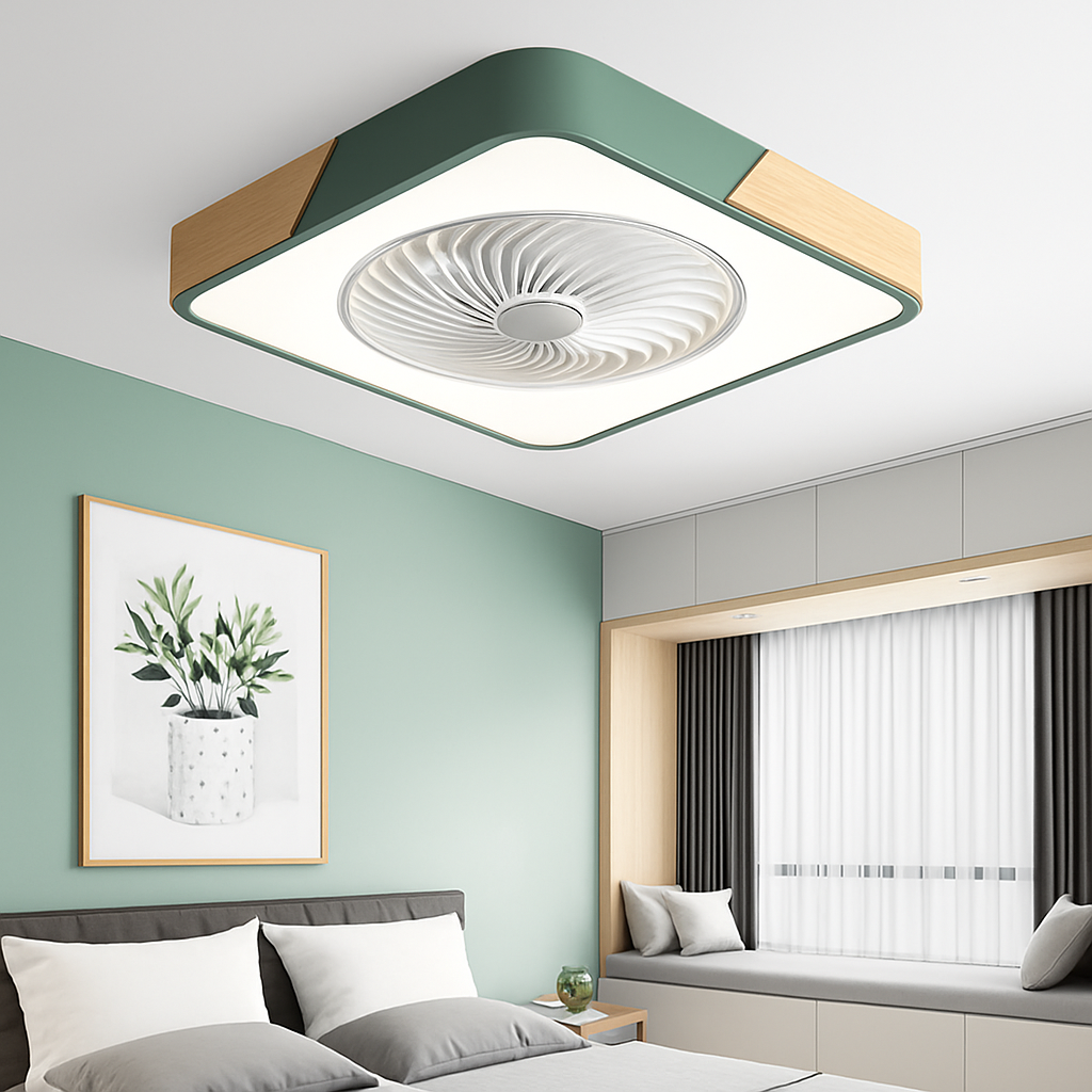 plafonnier moderne ventilateur led ultra mince télécommande design intelligent