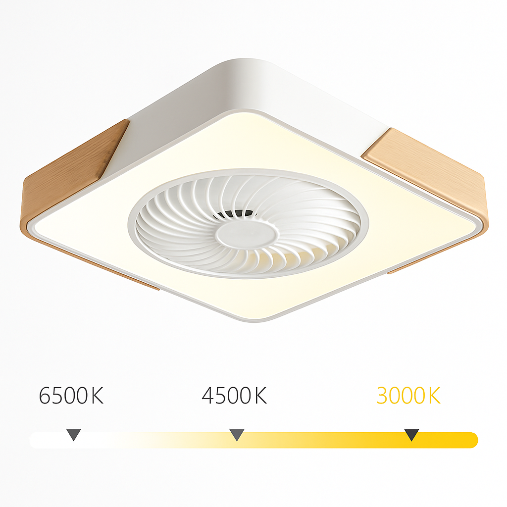 plafonnier moderne ventilateur led ultra mince télécommande design intelligent - vue 5 sur 7