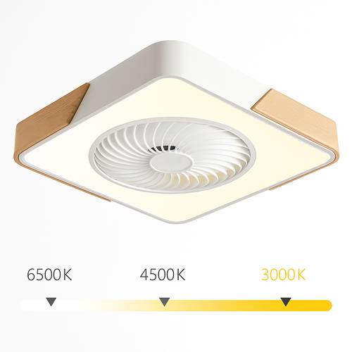 plafonnier moderne ventilateur led ultra mince télécommande design intelligent - vue 6 sur 7