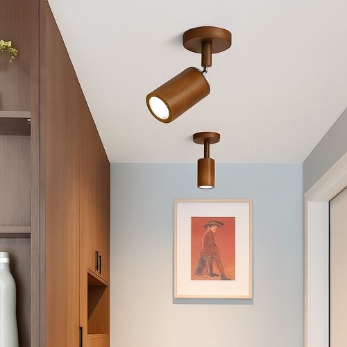 plafonnier nordique en bois massif pour décoration intérieure - vue 4 sur 9
