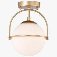 plafonnier nordique en forme de boule de verre laiteux