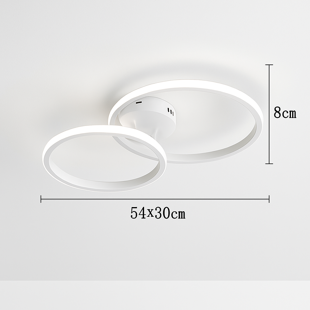 plafonnier nordique à led éclairage annulaire luxe moderne - vue 12 sur 19