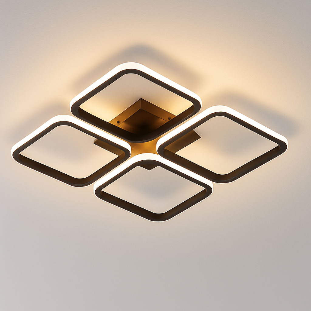 plafonnier nordique à led éclairage annulaire luxe moderne - vue 15 sur 19