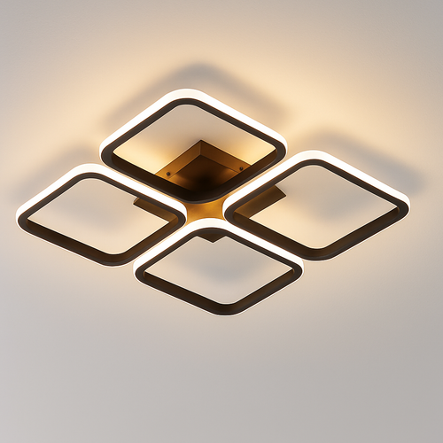 plafonnier nordique à led éclairage annulaire luxe moderne - vue 16 sur 19