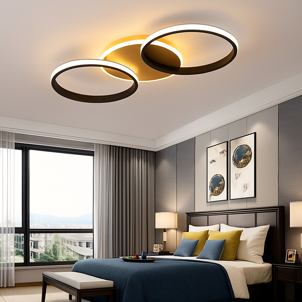 plafonnier nordique à led éclairage annulaire luxe moderne - vue 4 sur 19