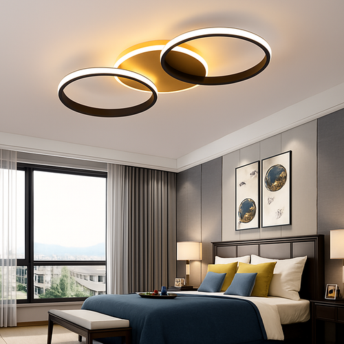 plafonnier nordique à led éclairage annulaire luxe moderne - vue 5 sur 19