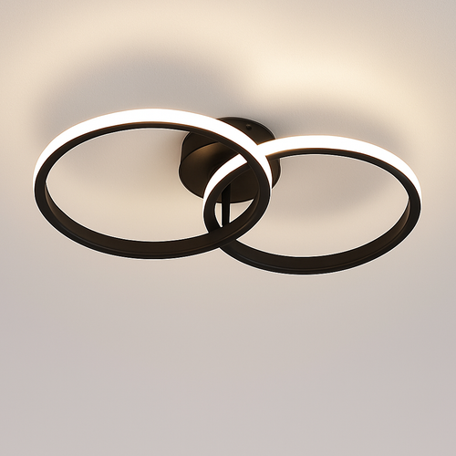 plafonnier nordique à led éclairage annulaire luxe moderne - vue 11 sur 19
