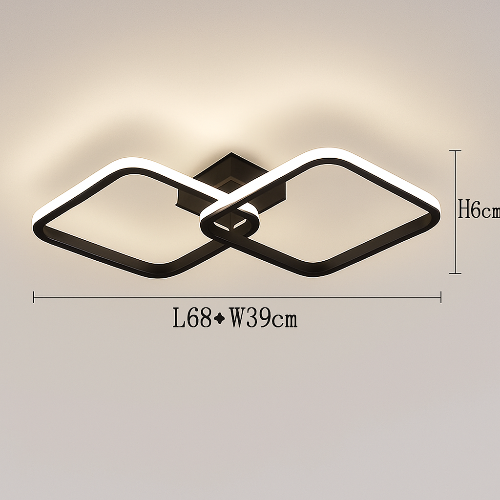 plafonnier nordique à led éclairage annulaire luxe moderne - vue 11 sur 19