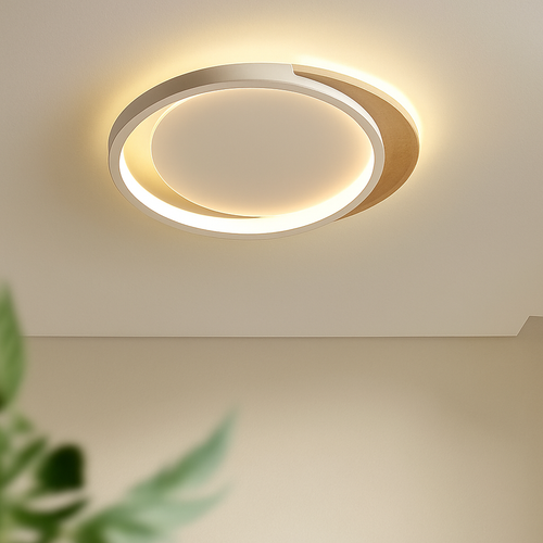 plafonnier nordique led en bois aluminium ultra-mince et créatif - vue 7 sur 18