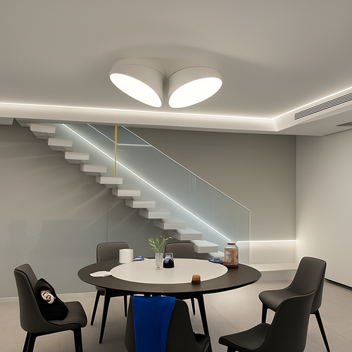 plafonnier nordique moderne pour escalier entrée loft avec télécommande led - vue 7 sur 8