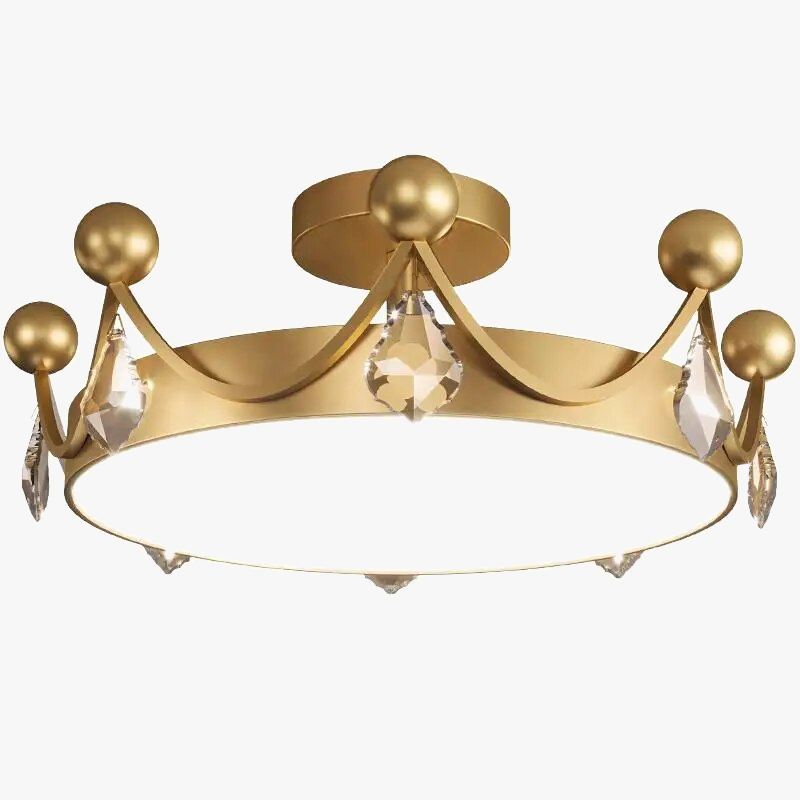Plafonnier nordique post-moderne et minimaliste avec couronne en cristal
