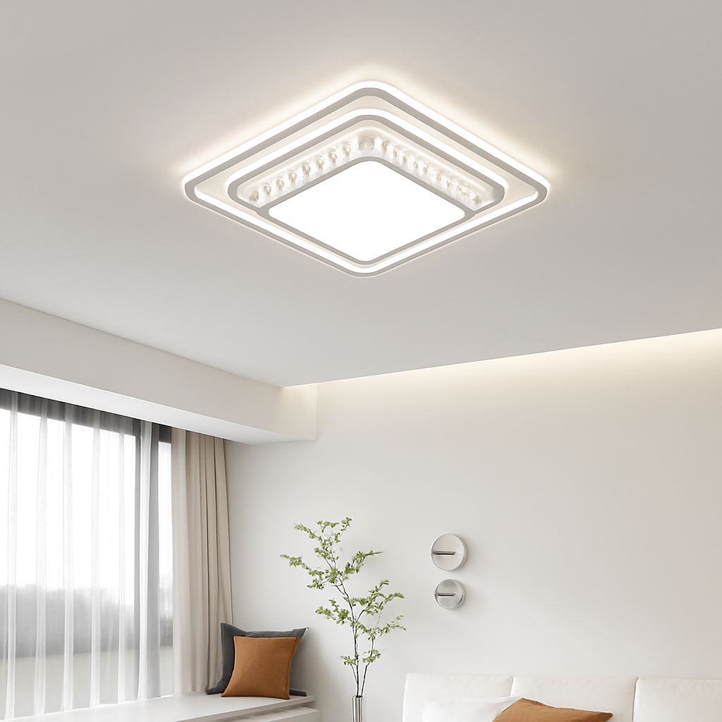 plafonnier nordique post-moderne luxueux en cristal simple - vue 4 sur 14