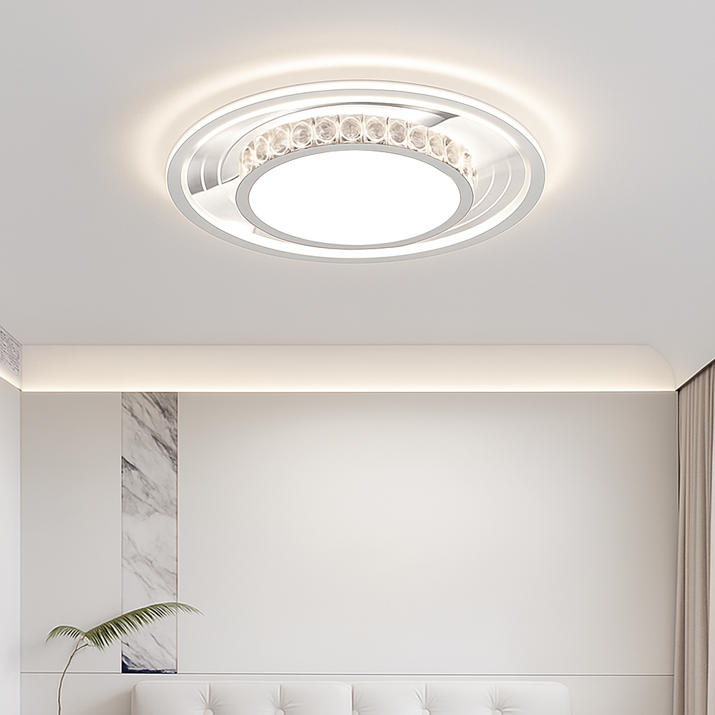 plafonnier nordique post-moderne luxueux en cristal simple - vue 5 sur 14