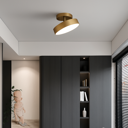 plafonnier nordique simple rond led éclairage lustre - vue 3 sur 12