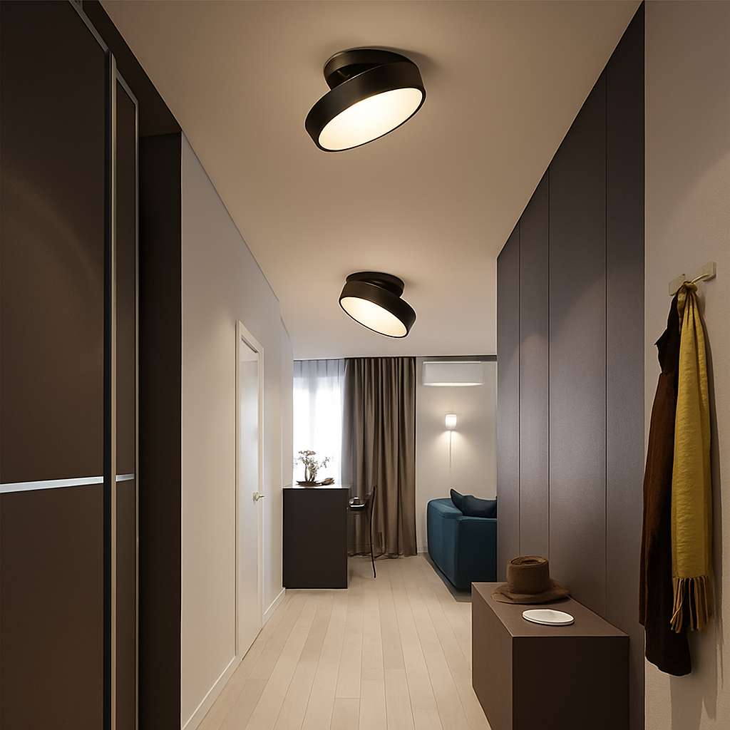 plafonnier nordique simple rond led éclairage lustre - vue 3 sur 12