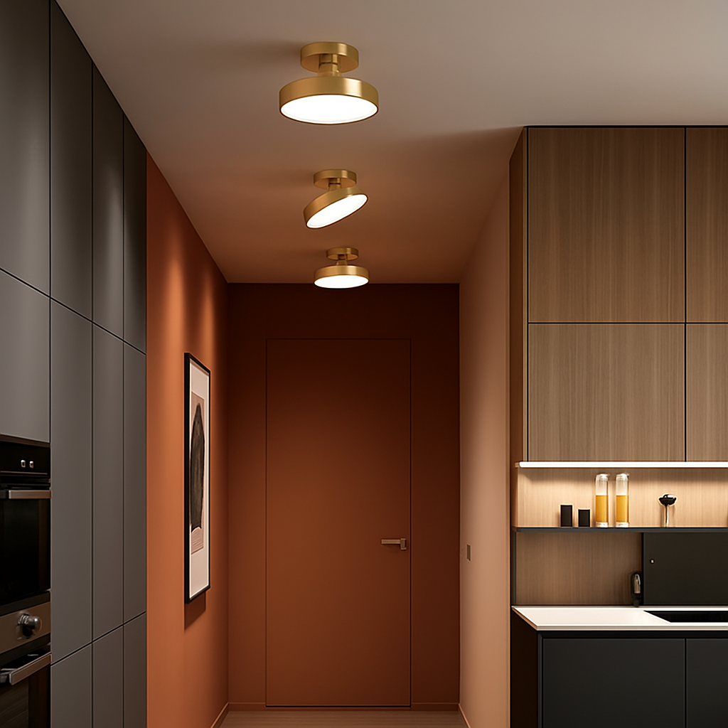 plafonnier nordique simple rond led éclairage lustre - vue 5 sur 12