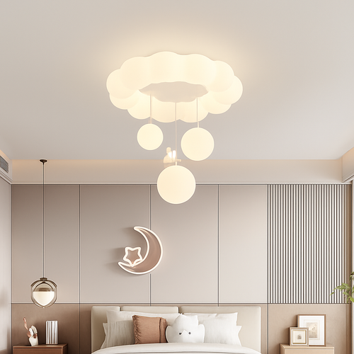 plafonnier nuage lapin ours pour chambre enfant - vue 3 sur 10