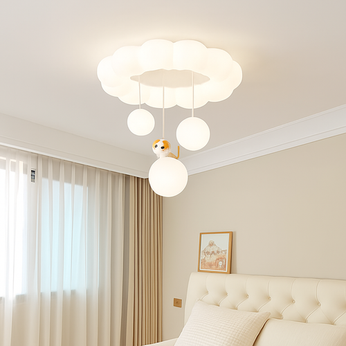 plafonnier nuage lapin ours pour chambre enfant - vue 5 sur 10