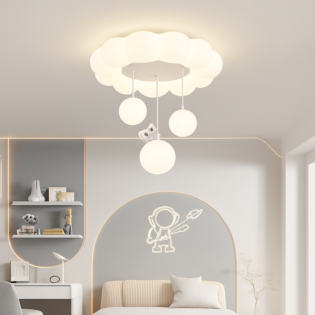 plafonnier nuage lapin ours pour chambre enfant - vue 6 sur 10