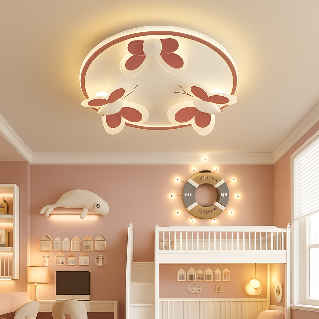 plafonnier papillon décoratif pour enfants lampes créatives d'intérieur - vue 4 sur 7