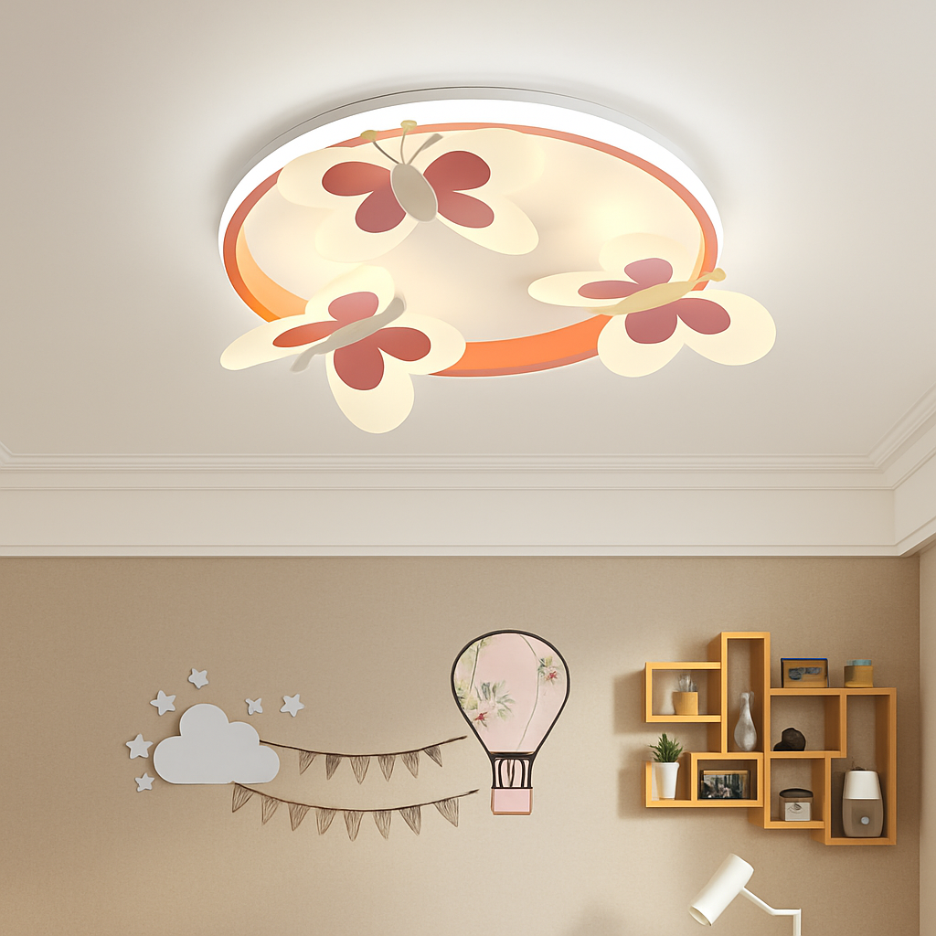 plafonnier papillon décoratif pour enfants lampes créatives d'intérieur - vue 5 sur 7
