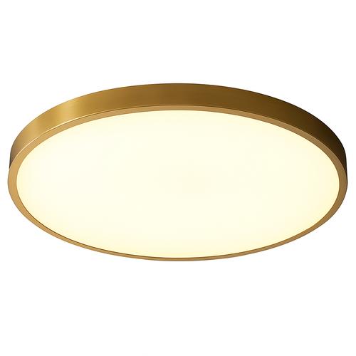 Plafonnier plat et rond doré à LED - vue 4 sur 4